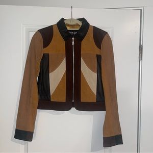 70s Western Fall Autumn Leather Jacket Suede Deco